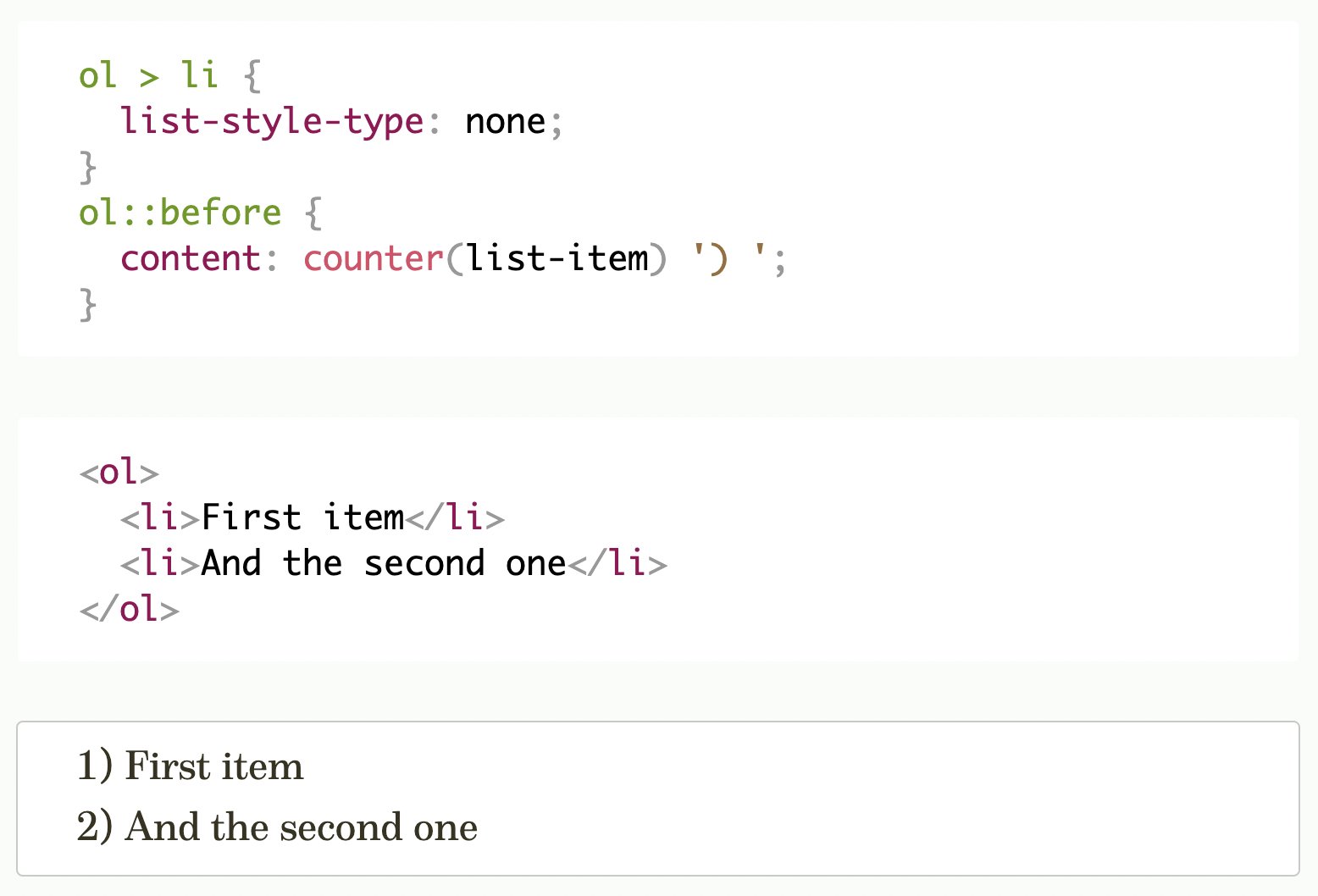 Roma Komarov on Twitter: "Do you use custom counters for your lists in CSS? Do you know that we do not really need `counter-reset` and `counter-increment` in most of the cases? “Obscure Roma Komarov on Twitter: "Do you use custom counters for your lists in CSS? Do you know that we do not really need `counter-reset` and `counter-increment` in most of the cases? “Obscure