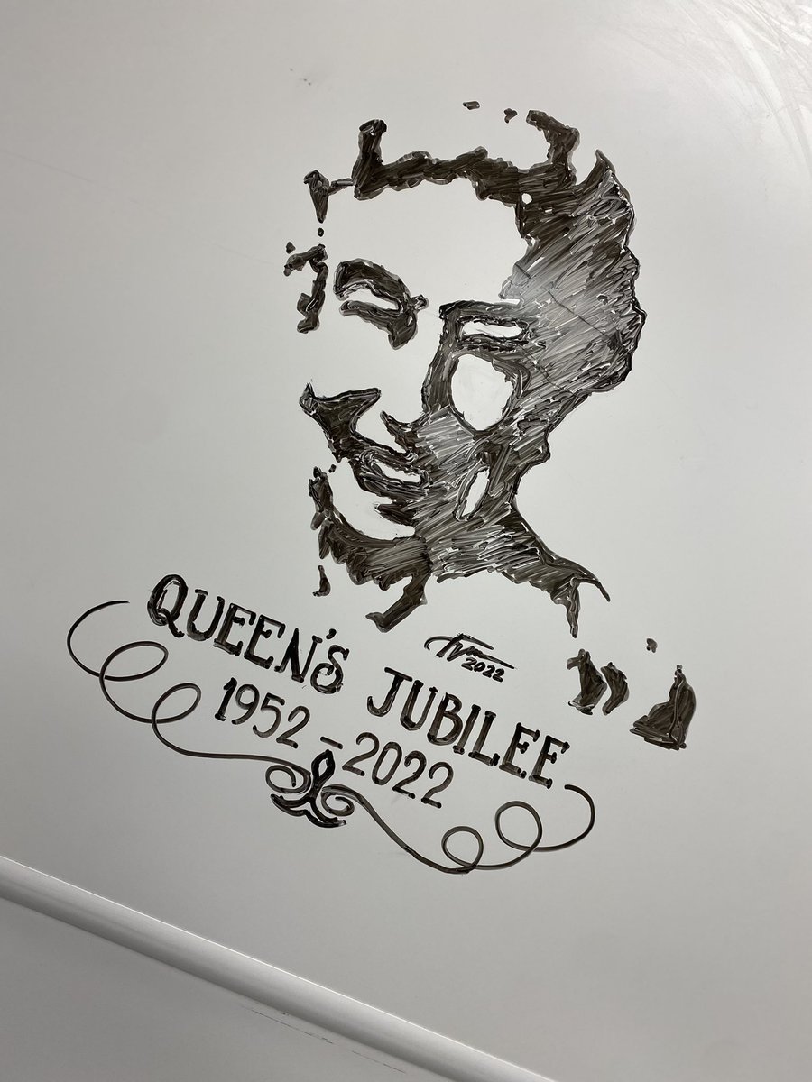 Fishy993's tweet photo. When you have a very artistic member of the team .. you get these fantastic morning surprises ❤️🤍💙

#SSDbanksy #FV2022 #jubilee #airedalehospital #airedalegeneralhospital  #agh #sterileservices #aghssd @AiredaleNHSFT @FriendAiredale https://t.co/ETwAZjGw5g