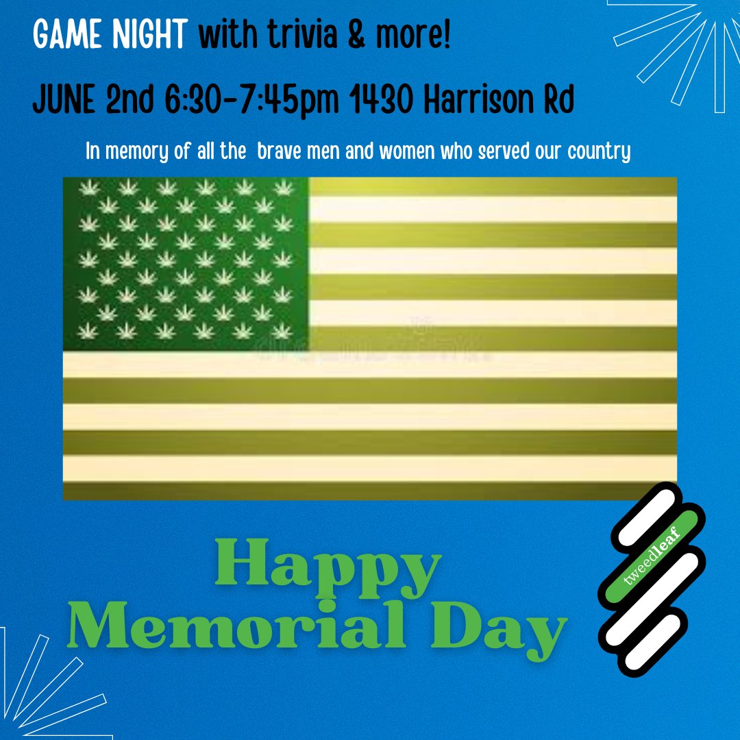 Tweedleaf_CO's tweet photo. Happy memorial day! Freedom never dies, as we honor the men and women who served our country. Thank you! 

#HappyMemorialDay
#cannabis
#420deals
#weedcolorado
#cbd
#cannabiscommunity https://t.co/CNobcwxRMN
