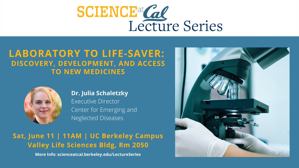 Science at Cal (@scienceatcal) on Twitter photo Follow the path from scientific discovery to the contents of your medicine cabinet with <a href="/CENDUCBerkeley/">CENDUCBerkeley</a>'s Exec. Director, Dr. Julia Schaletzky in her talk Sat, June 11, 11AM (PT), on-campus Valley Life Sciences Bldg. Rm 2050
REG NOW: ow.ly/u8x450JmhAU Follow the path from scientific discovery to the contents of your medicine cabinet with <a href="/CENDUCBerkeley/">CENDUCBerkeley</a>'s Exec. Director, Dr. Julia Schaletzky in her talk Sat, June 11, 11AM (PT), on-campus Valley Life Sciences Bldg. Rm 2050
REG NOW: ow.ly/u8x450JmhAU