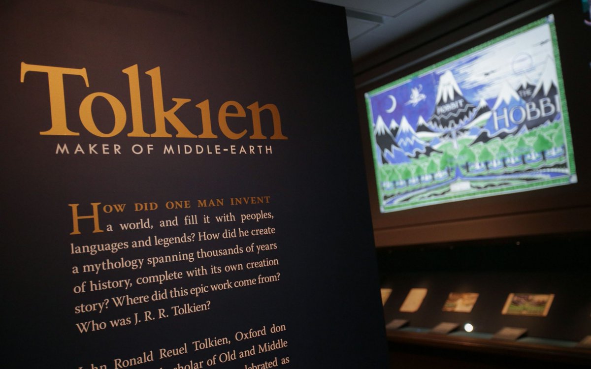 TolkienSociety's tweet photo. Four years ago the brilliant #Tolkien: Maker of Middle-earth exhibition began at @bodleianlibs, and the companion books Tolkien: Maker of Middle-earth and Tolkien Treasures were published. Did you visit the exhibition or get the books? Tell us what you most enjoyed. https://t.co/qZRTesGA13