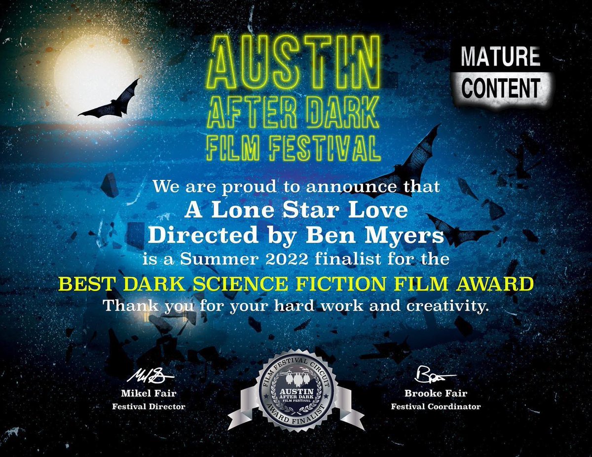 ColferRonan's tweet photo. Looking forward to screening @ALoneStarLove23 once again in Texas as part of the Austin After Dark Film Festival! And thank you also for the nomination! 🙏
#shortfilm #Austin #Texas #austinafterdark #alonestarlove #independentfilm #NFT #NFTCommunity #NFTcollections #NFTartists https://t.co/5HU0mifTnO