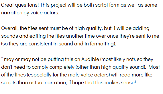 JuicyBCasting's tweet photo. @AmeAfterDark Hi there Ame! We asked the client so that everyone can be well informed.

Please see the image below for her response (it's good news if you don't like doing post!) - https://t.co/ccf62NP4Ii