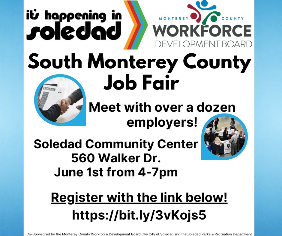 Soledad, California on Twitter "TOMORROW! Make sure to register for