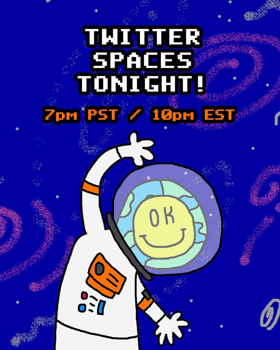 happiefamily's tweet photo. FIRST EVER HAPPIES TWITTER SPACES TONIGHT! 

We’ll be discussing the project, what makes you happie, and rallying together the troops to spread happieness!

RT to blow this event up!! 

7pm PST - 9pm CST - 10pm EST https://t.co/o4MUyuGNJU