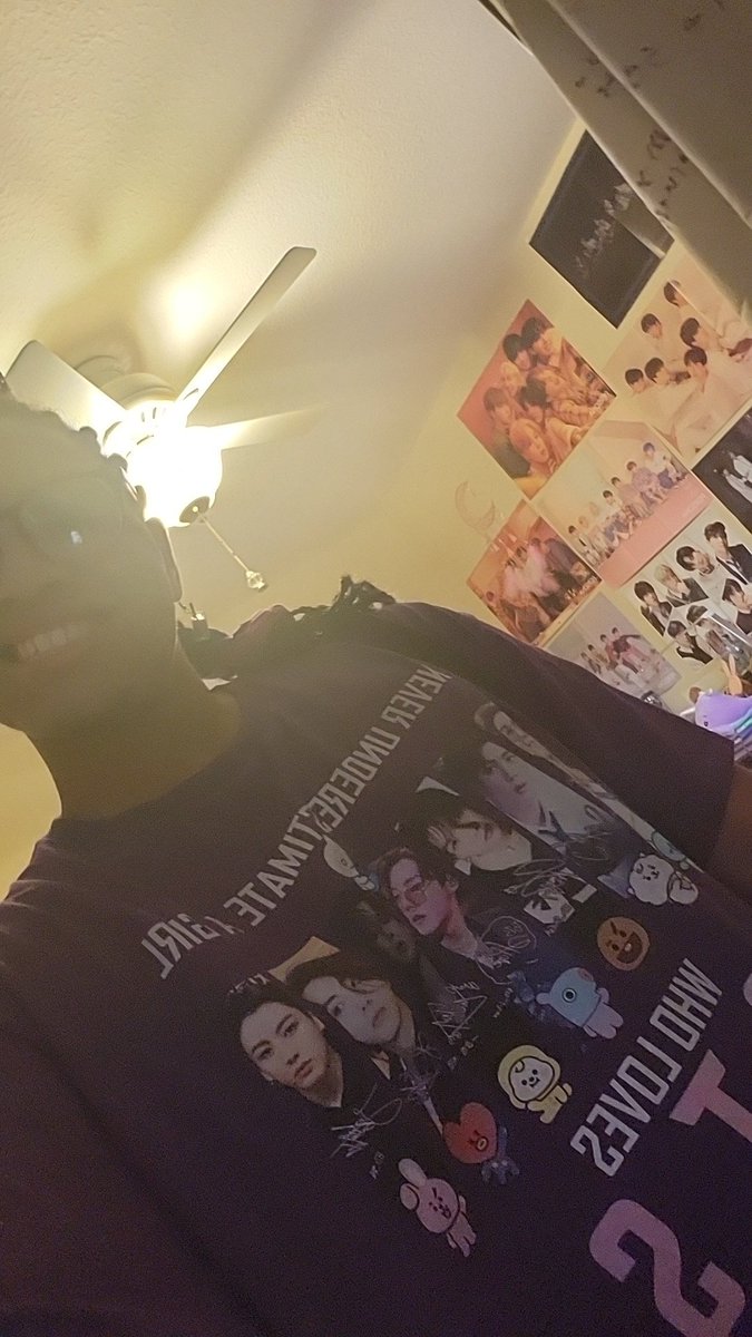 jazziejshook's tweet photo. My shirt says never underestimate a gril who likes #BTS #OperationProjectPurple @BTS_twt @BTSVirginiaArmy https://t.co/TYCnw5InSo