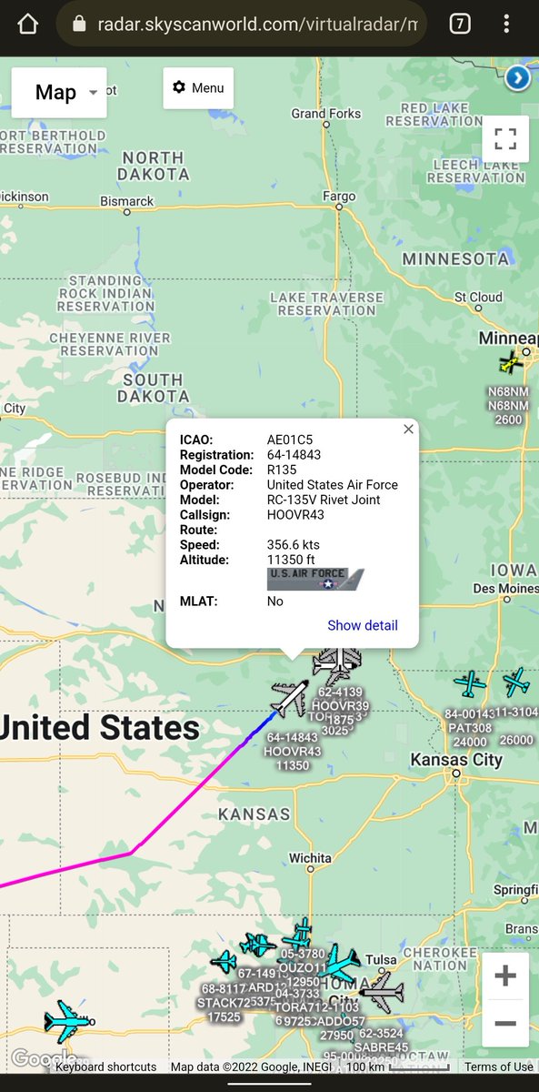 scan_sky's tweet photo. #HOOVR Flight Returning Back To Lincoln Airport ๐บ๐ธ After A Weather Related โก โ Move To March ARB ๐บ๐ธ
#USAF - RC-135W Rivet Joint - 62-4139 - #HOOVR39
#USAF - RC-135V Rivet Joint - 64-14843 - #HOOVR43 https://t.co/OY1NLrJ2u4