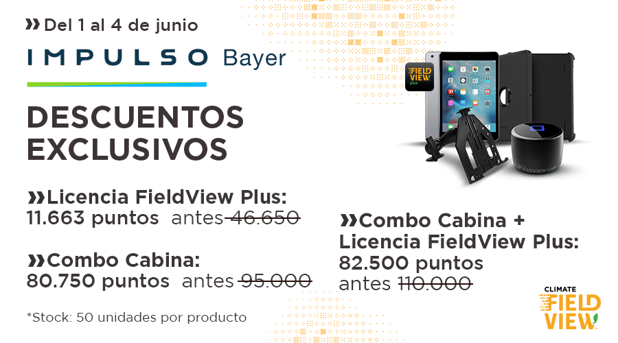 FieldViewArg's tweet photo. Del 1 al 4 de junio aprovechá los descuentos
que tenemos para ofrecerte en #OrbiaWeek🤗.
👉Accedé a un precio increíble en la compra de
los principales planes de #FieldView a través
de este link https://t.co/2axeBC1lk6
¡Sumate a la #AgriculturaDigital!
#ImpulsoBayer https://t.co/cRSTomxBEY