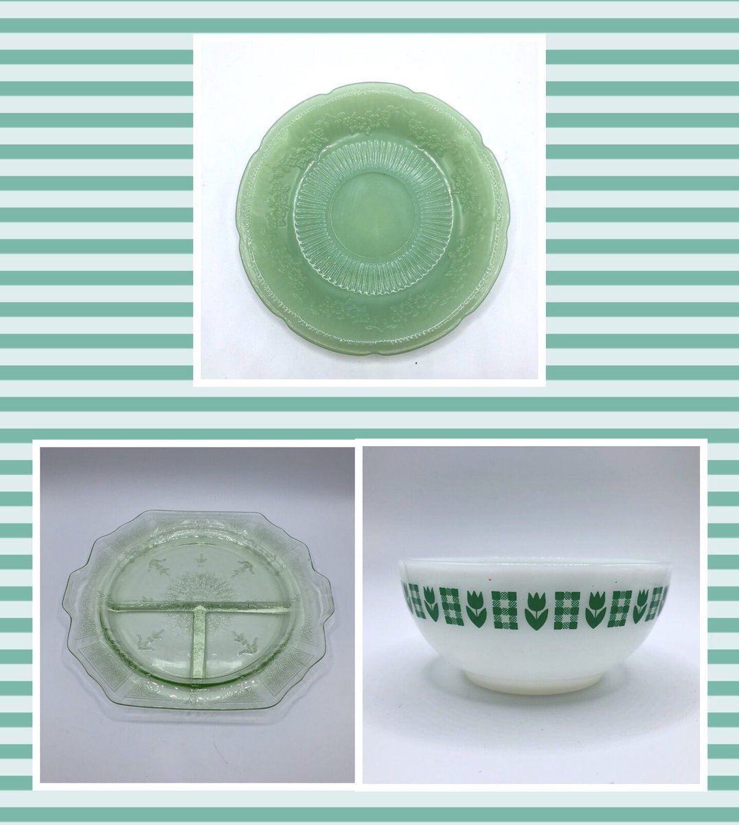 beezyandco's tweet photo. Itβs not easy being green π these vintage lovelies are available on @Etsy at BeezyAndCo - link in bio #vintage #etsy #green #jadeite #depression #glass #termocrisa #kitchendecor #vintagestyle #farmhouse #TulipTuesday #beinggreen #tuesdayvibe #etsycanada #etsyfinds #gift https://t.co/htzFZ5QGfG