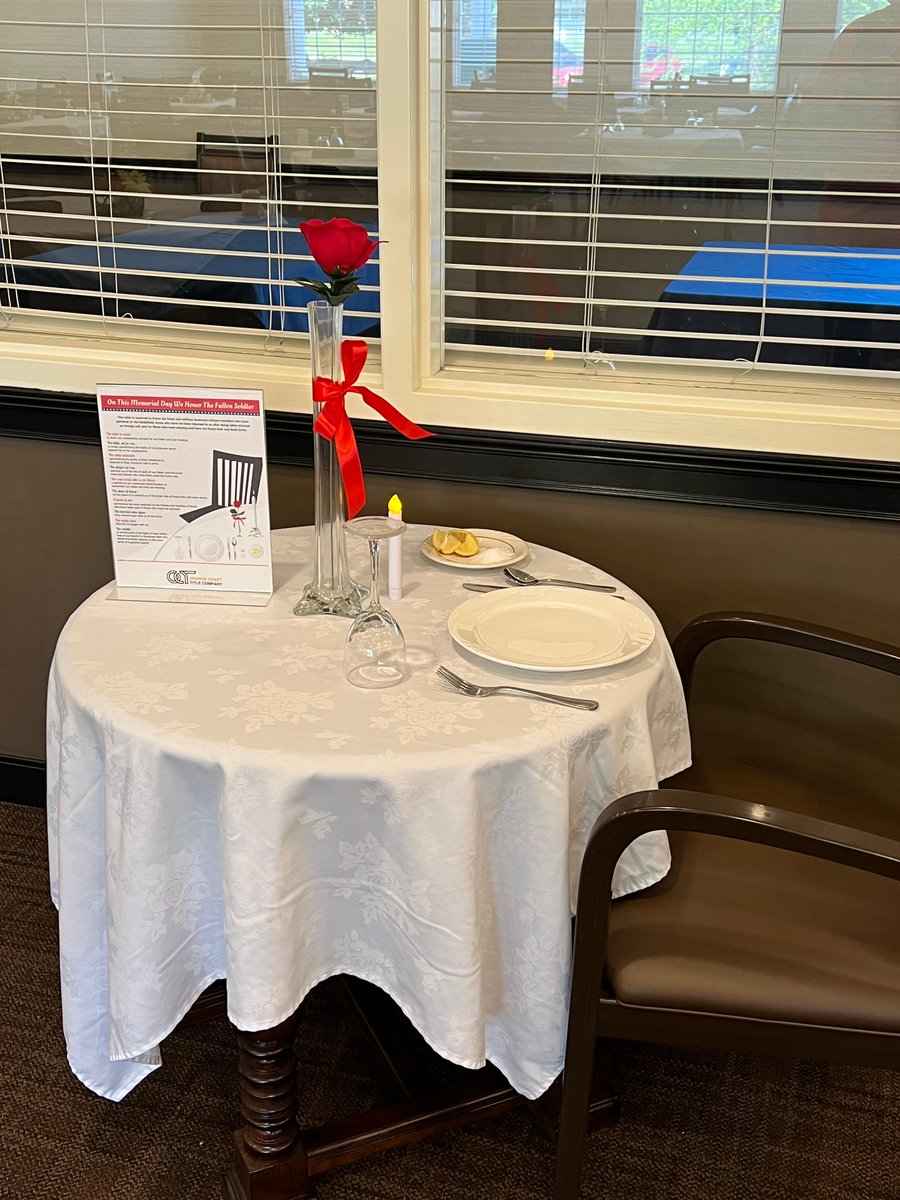 Oaks_NPWoods's tweet photo. If you were at The Oaks yesterday you may have seen a few tables such as the ones pictured below. Each piece of the table setting is steeped in symbolism, representing the emotions and feelings reserved for those who did not make it home #TrilogyLiving #trilogyWay https://t.co/J7MnWh94A0