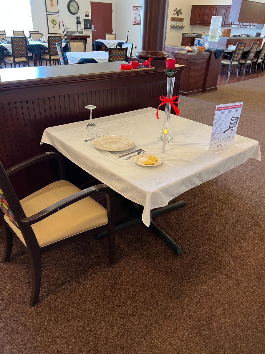 Oaks_NPWoods's tweet photo. If you were at The Oaks yesterday you may have seen a few tables such as the ones pictured below. Each piece of the table setting is steeped in symbolism, representing the emotions and feelings reserved for those who did not make it home #TrilogyLiving #trilogyWay https://t.co/J7MnWh94A0