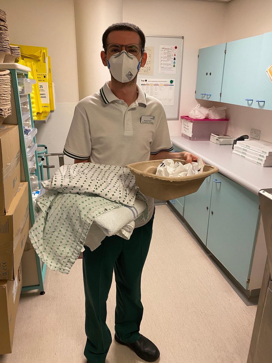 WAHT_OT's tweet photo. 🧵💚🧠 Here’s George gathering teams for a wash and dress assessments, to explore the functional use of a stroke affected upper limb, to determine an individual’s level of independence and to assess cognition 🧠💚 #OccupationallyFocused #StrokeOT #PuttingPatientsFirst https://t.co/s9SfO3O9u6
