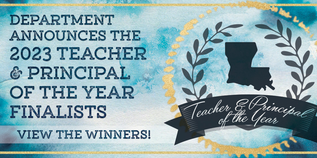 doelouisiana's tweet photo. Congratulations to the 2023 Teacher and Principal of the Year Finalists! https://t.co/bR6Zn2uThm #LAExcellentEducators #DreamTeachers #LAP https://t.co/rWWUJrIf11