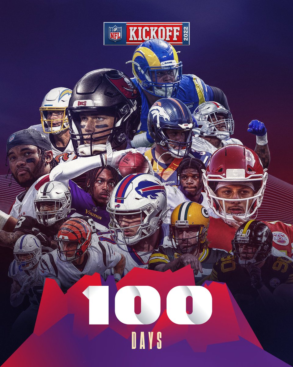 NFL's tweet photo. 100 days until the best time of year: 🏈 season https://t.co/YDmX41gohb