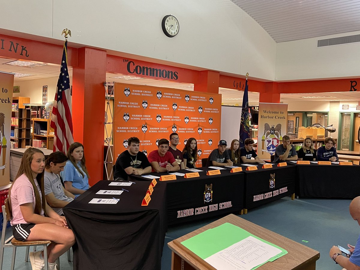ETNreisenweber's tweet photo. Another great Signing Day ceremony, this time 13 athletes at Harbor Creek! @HCSD_boyssoccer https://t.co/tfmuYE5E3D