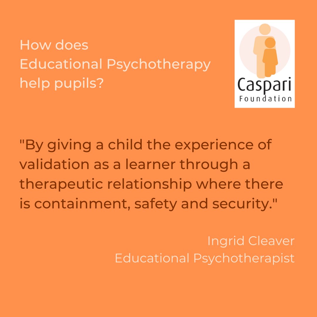 caspari_org_uk's tweet photo. We asked some EPTs about Educational Psychotherapy: how it helps pupils, what it means to them, how it's different from other approaches and why they'd recommend training with the Caspari Foundation.  Read some of their answers here: https://t.co/ipwNX38G7m
1/2 https://t.co/h6hU7EQ7SS