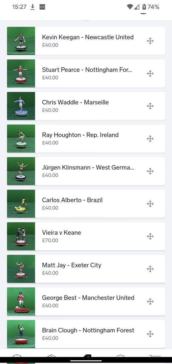 subbuteolegends's tweet photo. Figures just added to store
Kevin Keegan - #NUFC
Stuart Pearce - #NFFC
Chris Waddle - #Marseille
Ray Houghton - #RepIreland
Jurgen Klinsmann - #WestGermany
Carlos Alberta - #Brazil
Vieira &amp; Keane - #Arsenal #ManUtd
Matt Jay - #ExeterCity
George Best - #ManUtd
Brian Clough - #NFFC https://t.co/9HyQxv9zv8