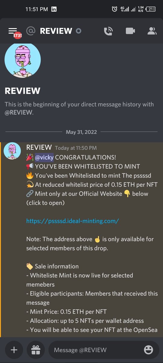 Vickynftpro's tweet photo. Don't click on any links you got in dm on discord . These are fake minting website's.
Turn off your DMS .
All DMS are fake 😂
@luuminize 
@ThePossessedNFT #posse #possessednft #Pssssd #pssssdvibes https://t.co/TZ0538Qqx7