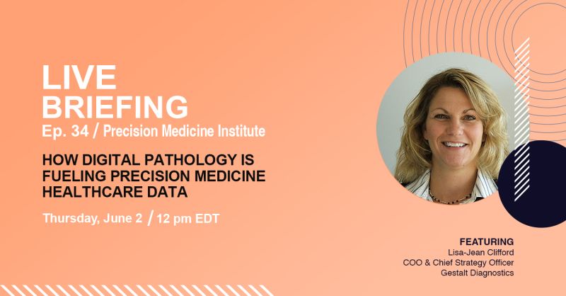TalkingLaborat1's tweet photo. Join Talking Laboratories. and the Precision Medicine Institute for episode 34 with Lisa Jean, COO, and Chief Strategy Officer at Gestalt Diagnostics on Thursday, June 2nd at 12:00 pm EDT. We are excited to host Lisa-Jean Clifford at the PMI briefing. https://t.co/g5euJAW82T