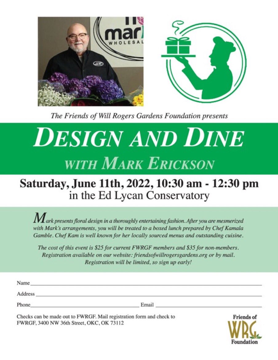 Support the Friends of Will Rogers Gardens at this special  luncheon event. Flowers, food and fun, all to help fund projects for the park. #WRG. To register, visit friendsofwillrogersgardens.org.