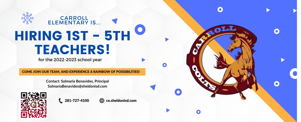 CarrollColts's tweet photo. Join our school family! We have 2 positions open for 4th grade RLA. Contact me for more information! https://t.co/cxqCAMFxuD