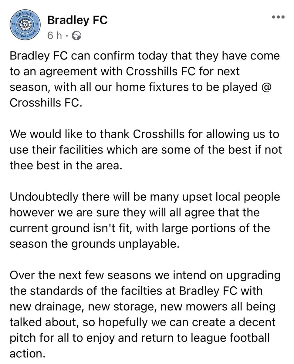 Always good to help out a fellow grassroot side, good luck for the season Bradley FC ⚽️🤝