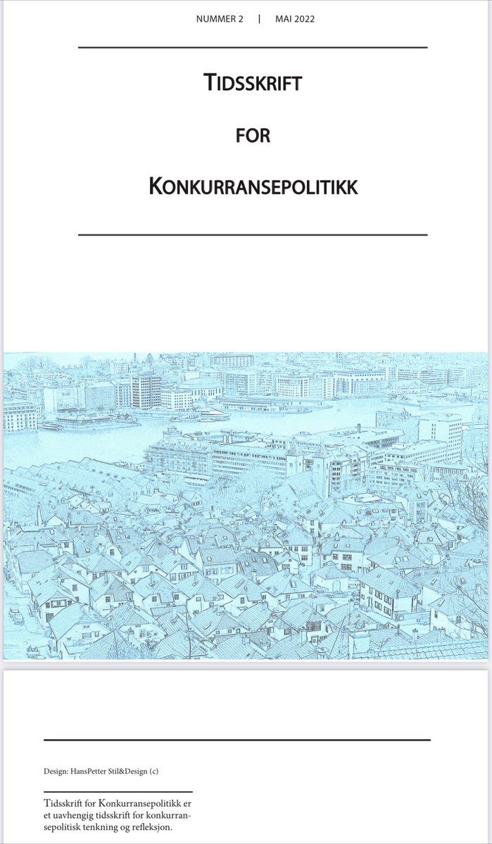 Andre utgave av Tidsskrift for Konkurransepolitikk er nå ute, takk til @ingridbarlund Even Tukun Christian Bergqvist Line Skorpa Nygaard for solide bidrag! @BECCLEtweets @ktilsynet @eftasurv