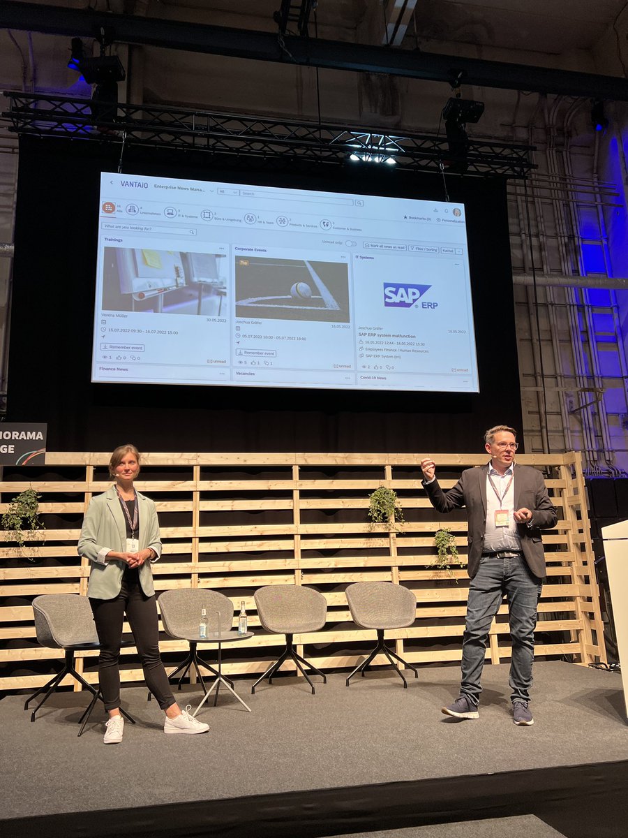 VANTAiO's tweet photo. Sehr interessanter Vortrag von All4Labels, Anbieter für Packacking Lösungen und Nutzer von SAP, zum dem Thema „Ideal Workplace“, wenn ca. 80 % der Mitarbeiter deskless arbeiten #Copetri #CoCon22 #innovation #userexperience #deskless #sapworkzone #mobile #work @PORTAL_SAP @SAP https://t.co/gx9yXnlb36