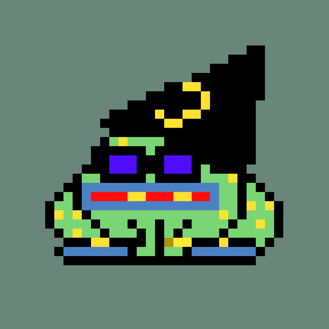 ToadSomm's tweet photo. Toad #3300, held by anon: After failing out of college, this toad works as a Chuck E. Cheese magician. Though they demand to be taken seriously, they are mostly known for bad tricks involving doves. Pairs well with: Charles Entertainment Cheese pizza.

!vibe !croak
@cryptoadzNFT https://t.co/H4NOLNsxYV