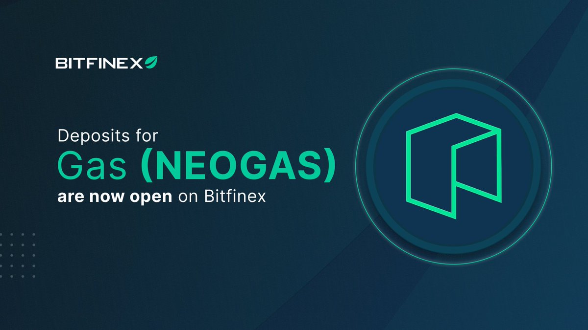 Gas (NEOGAS) token deposits & withdrawals are now available at #Bitfinex!  💚 📚 NEOGAS is the network utility token of the @Neo_Blockchain  blockchain, now migrated to Neo N3 at Bitfinex! Learn more