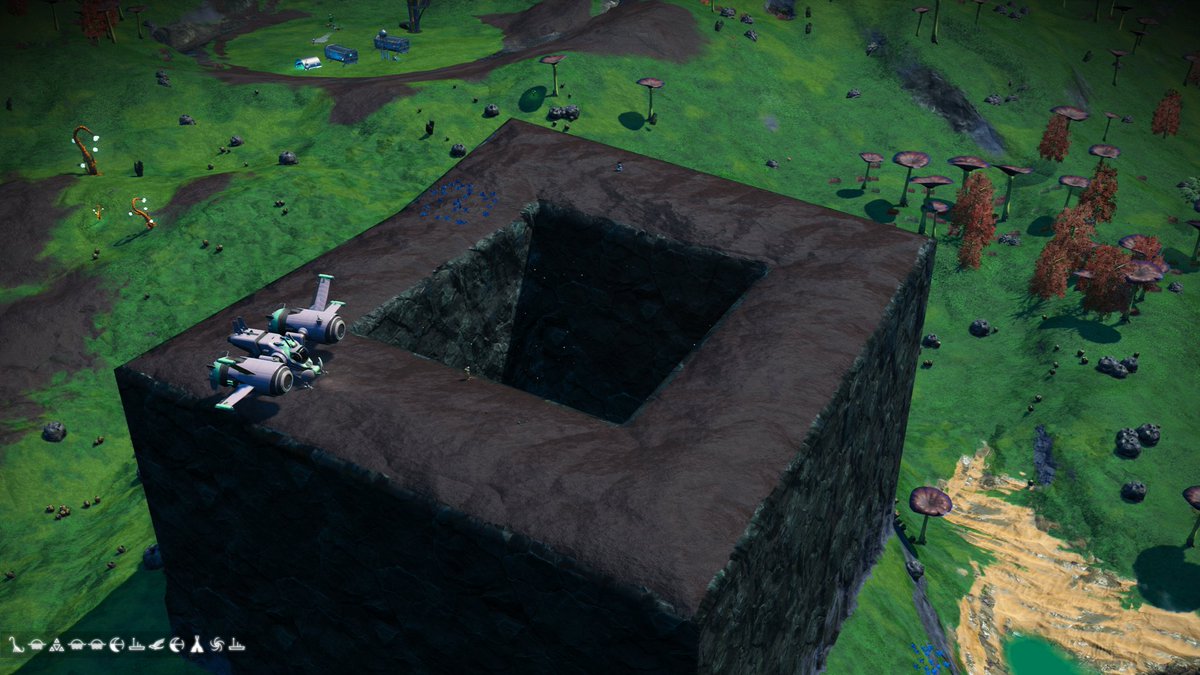 Richard52268932's tweet photo. No Mans Sky-Happy accident- I happened to land on a Grassy planet, not expecting anything, to my shock it was lovely, balmy weather, no storms, it has sentinels but so far they've ignored me, loads of wildlife and giant squares #NoMansSky #hellogames #euclid #BlueSky #greengrass https://t.co/APrLR4qn0Z