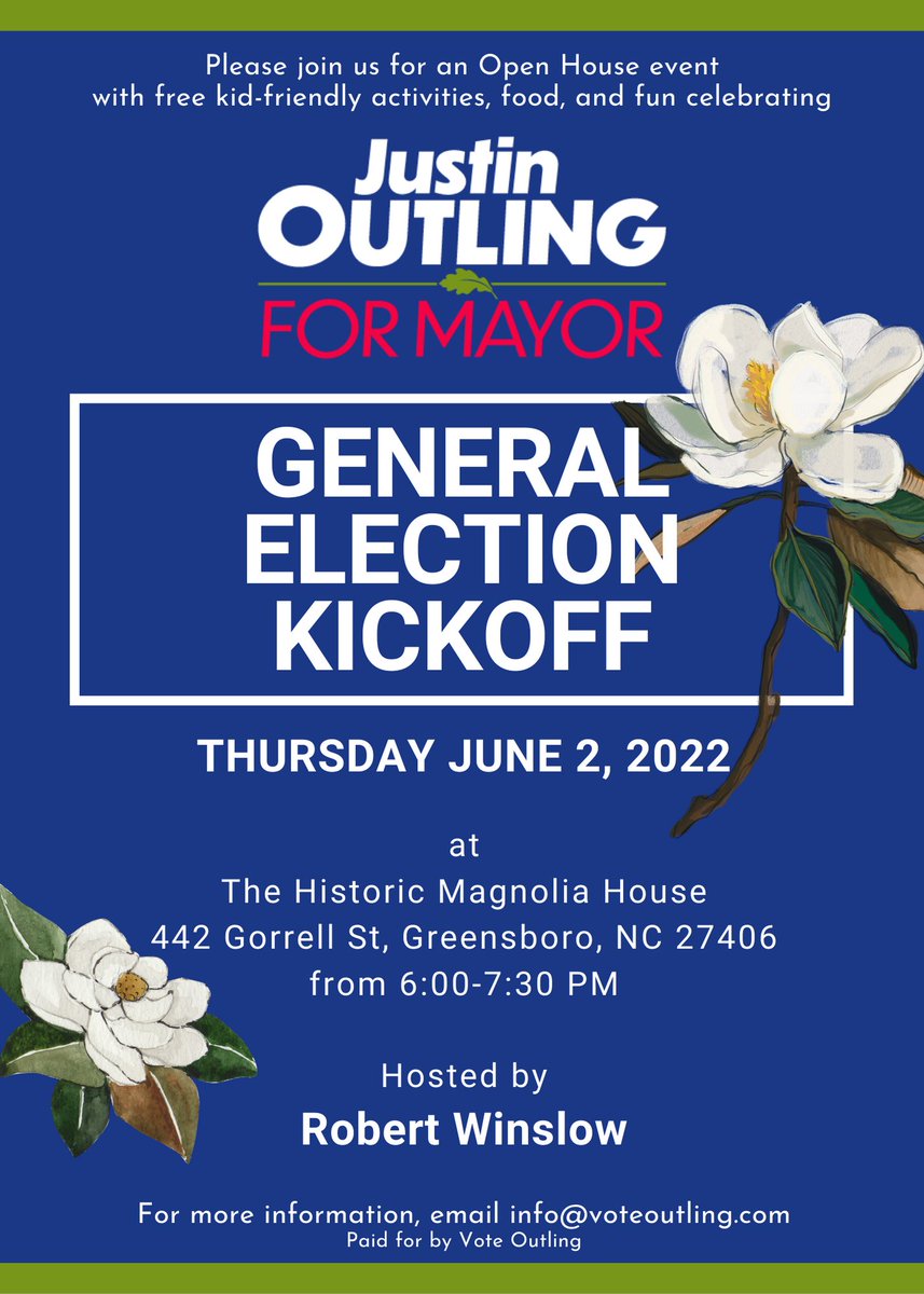 JOIN US on Thursday for the General #Election Kickoff at the Historic Magnolia House!