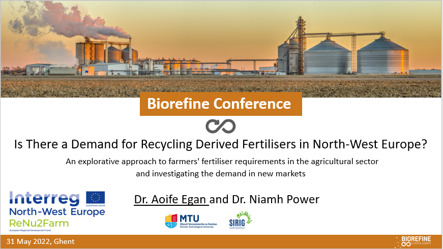 Aoife_Egan_'s tweet photo. Delighted to represent #ReNu2Farm and @sirig_MTU at the #BiorefineConference in Ghent, Belgium. @NiamhPower18 #GreenWeek2022 https://t.co/aP2eoLzAuo