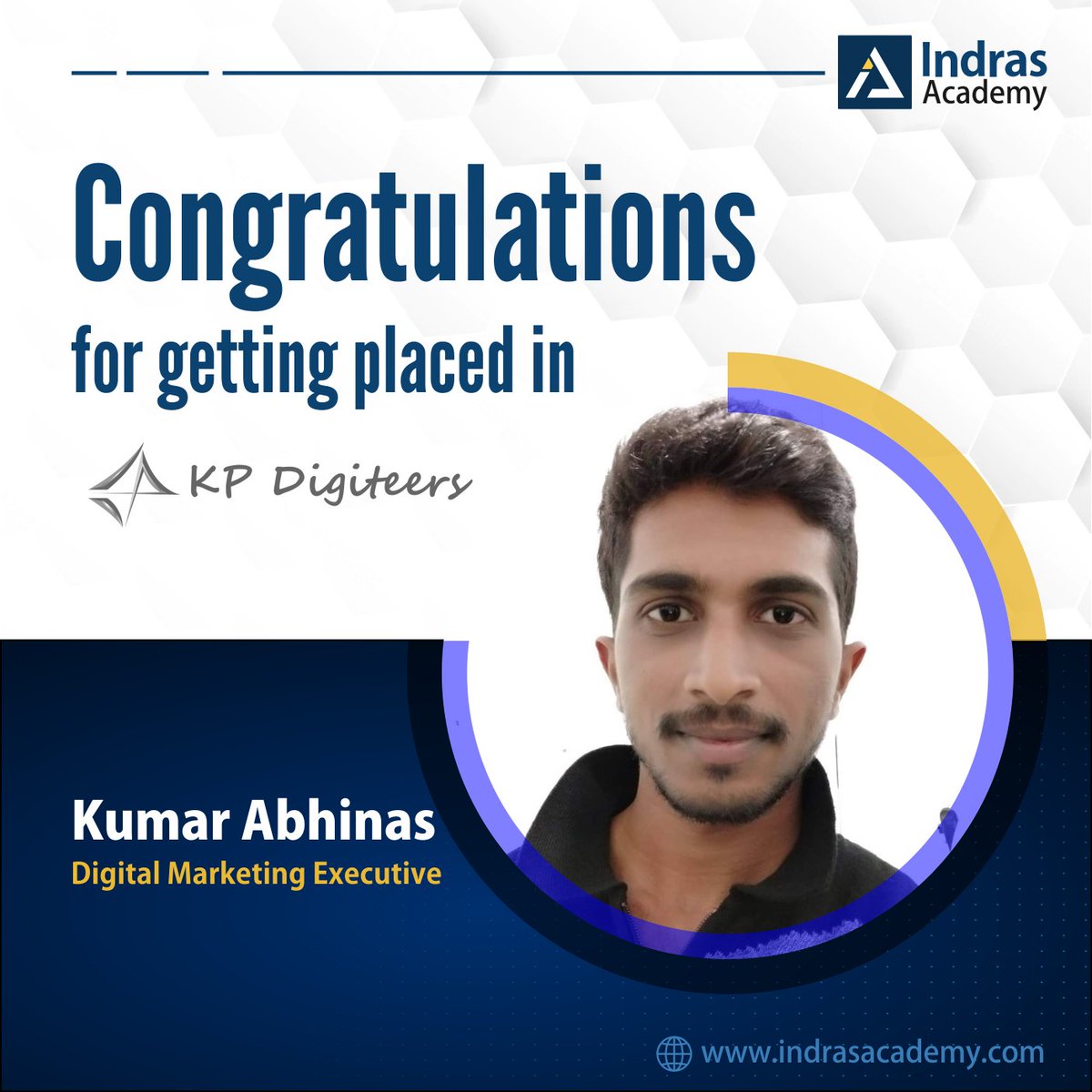 indranandyala's tweet photo. Congratulations Kumar abhinash for being placed as Digital Marketing executive at KP Digiteery All the best in your endeavours.

#digitalmarketingplacenents #digitalmarketingexpert #indrasacademy #digitalmarketing #placements #seotraining
#seocoursesbangalore https://t.co/1ZTasOSePc