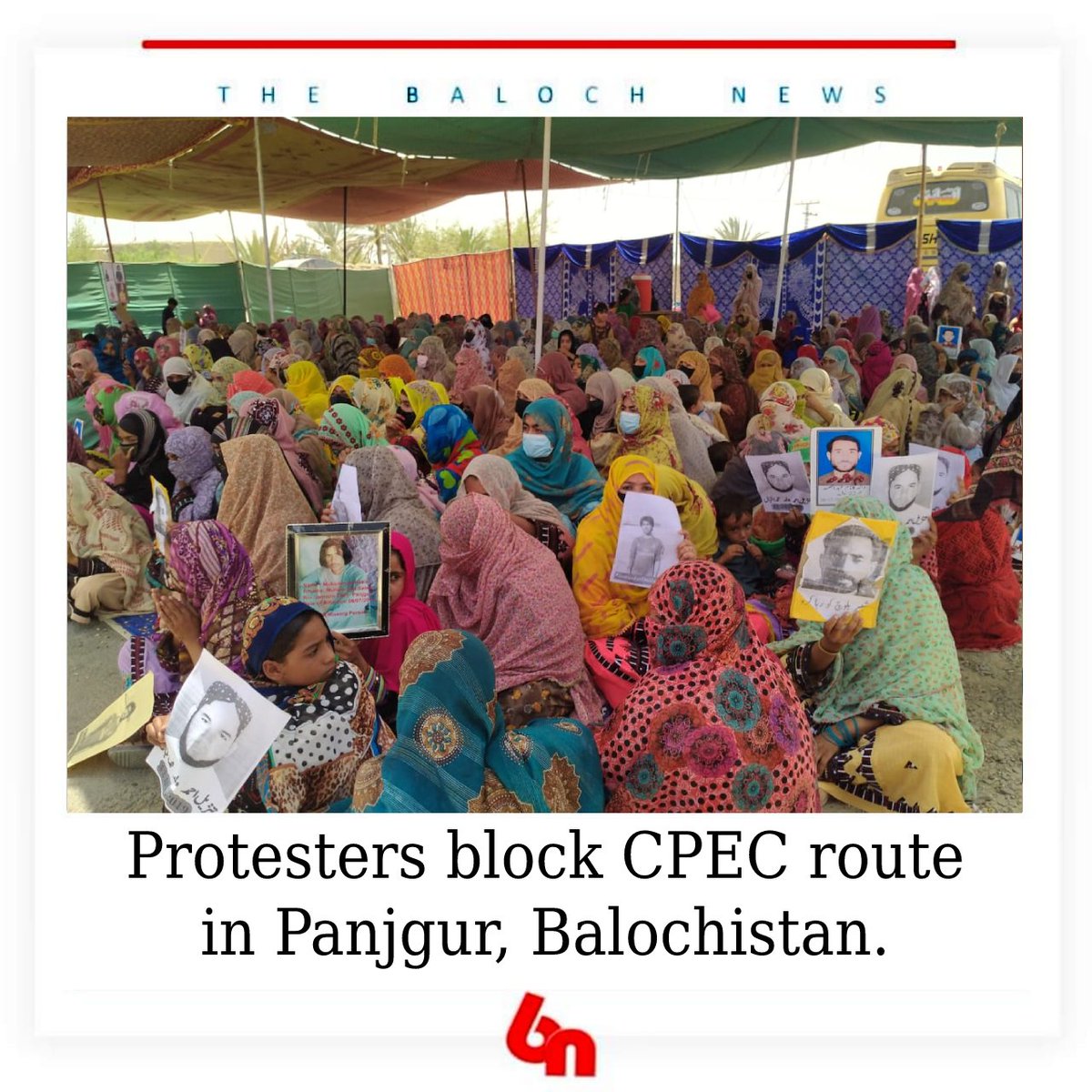 thebalochnews's tweet photo. The protest against the murder of Dad Jan Baloch enters to day nine. The ultimatum timeline, which was given to the district administration for arresting the culprit(s), is up. The protesters have blocked the CPEC route from 14 Chowk Panjgur
#JusticeForDadJanBaloch
#PanjgurDharna https://t.co/RbquKLmFjW