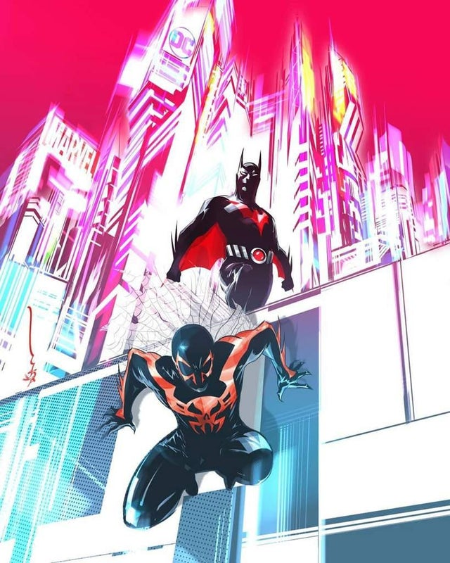 Fabocco's tweet photo. Batman Beyond & Spiderman 2099, by Dustin Nguyen
#DCComics #MarvelComics #Crossover #BatmanBeyond #Spiderman2099 #DistopicFuture #ComicsArt #Artwork #DustinNguyen
https://t.co/i6mVeerAcs https://t.co/b2LD12YtVj