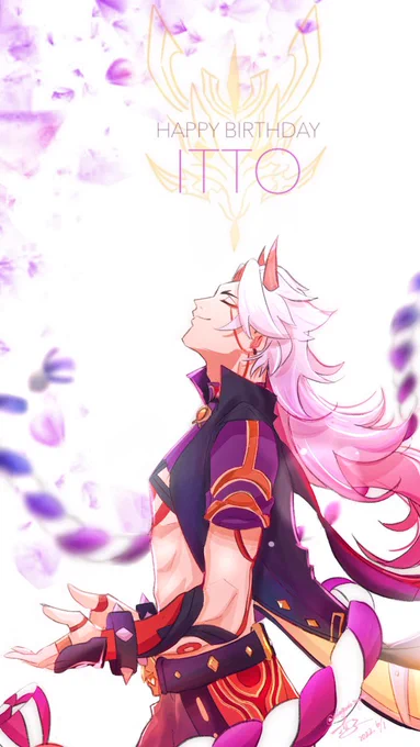 心から!おめでとう!

#荒瀧一斗生誕祭2022 
#荒瀧一斗誕生祭2022 
#原神 #itto
 #Genshinlmpact 