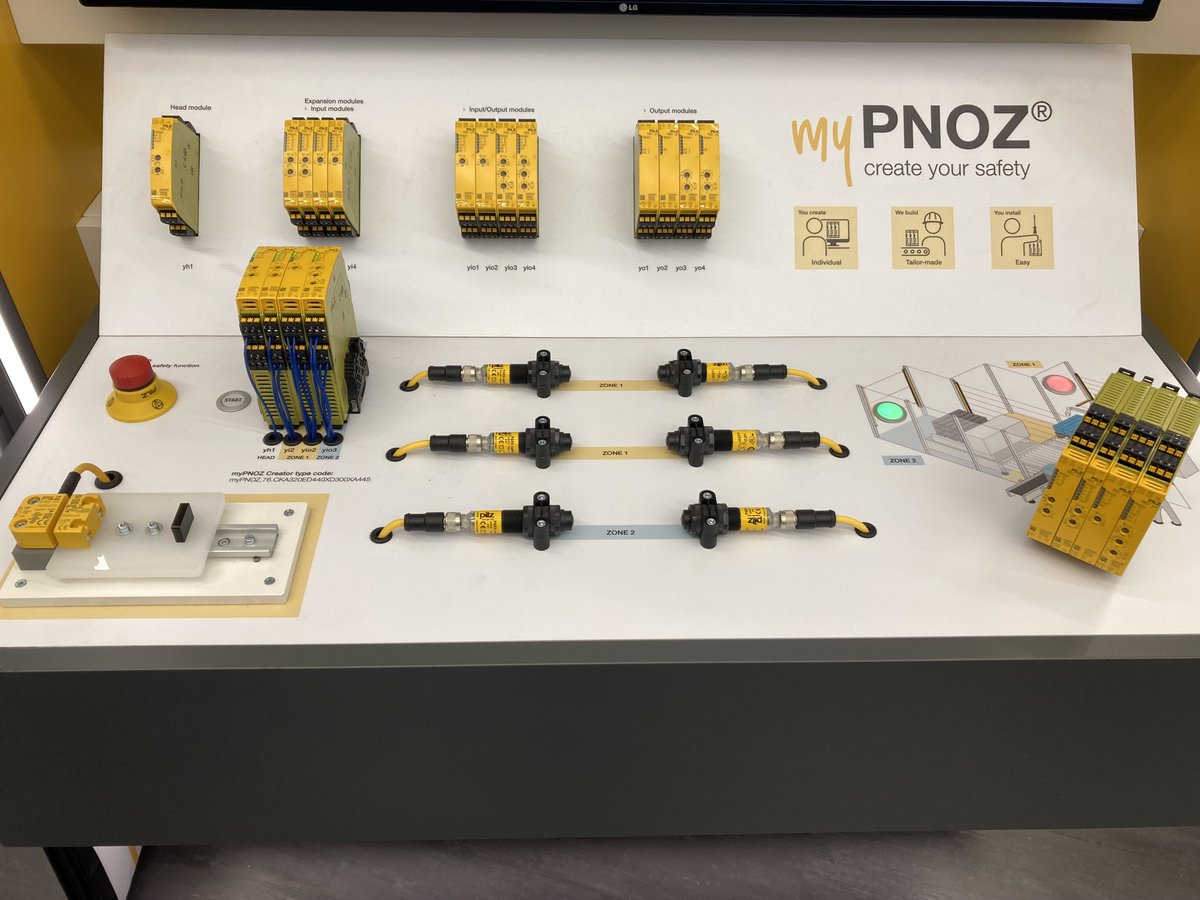 Pilz_INT's tweet photo. Discover our modular #SafetyRelay! #myPNOZ monitors up to 16 safety functions and is produced individually for you in batch size 1. On Stand D17 in Hall 9, our experts will demonstrate live on site how to create your needs-based safety solution using the myPNOZ Creator. #hm22 https://t.co/2Kh0rPaHkD