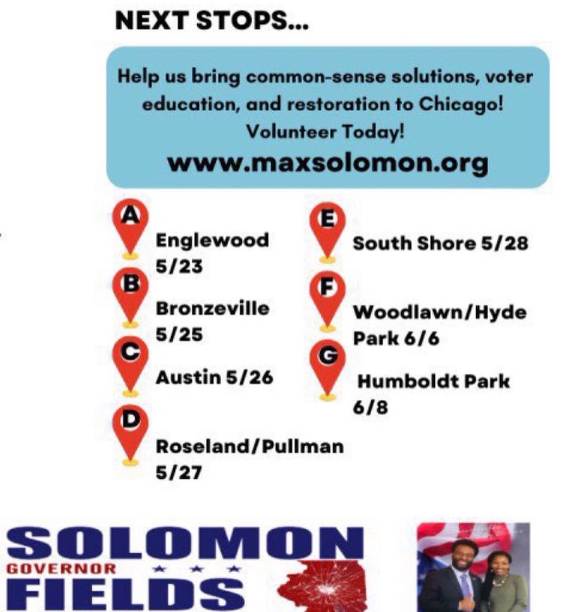 Msdebra_01's tweet photo. #ChicagoWins with @MmaxSolomon & @LatashaHFields ❤️❤️❤️#solomonfields4il
🇺🇸Memorial Day 🇺🇸Community Walk Chicago Lake Shore Drive 📢
Join Us On Our Next Walk @PARISDENNARD @southsideGOP
https://t.co/AxFnroOWjX https://t.co/uQj4LvXGZn