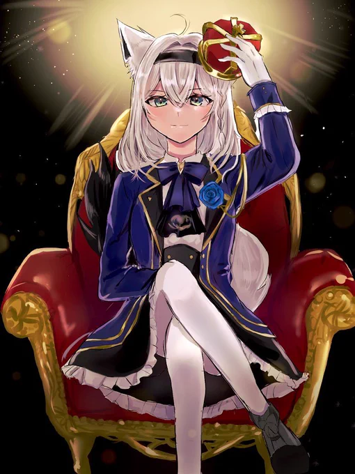 #絵フブキ 
4周年おめでとう‼️💖クールでお茶目な白上が大好きです🦊🌽‼️ 