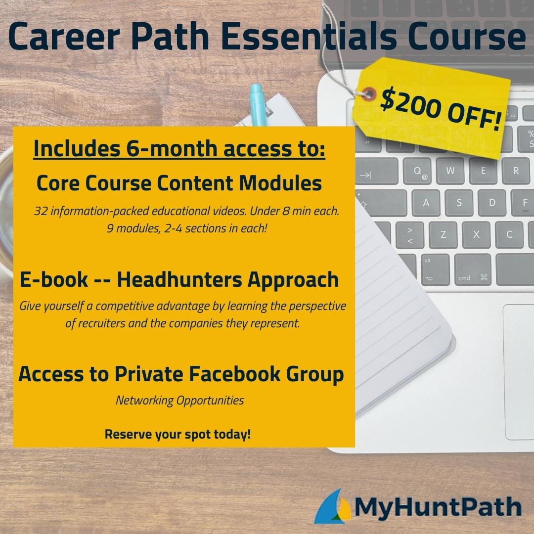 MyHuntPath's tweet image. We're excited to announce that for a limited time, our 6 month Career Path Essentials Course will be $200 off of it's original price! 

We even offer a satisfaction guarantee - if you realize within the first 30 days that this course is not for you, we will refund every penny!