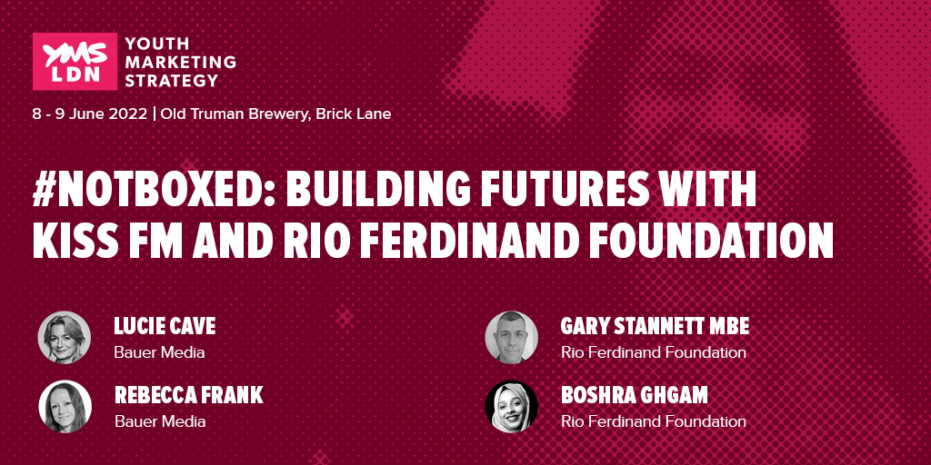 bauermedia's tweet image. Are you ready for @voxburner next week? 🔥 @luciecave and @0Bex0 will be talking to @riofoundation's Gary Stannett MBE and Boshra Ghgam about their #notboxed partnership with @KissFMUK, helping to support young people build their futures. 🎟️ Tickets: bit.ly/3t6b4Ab