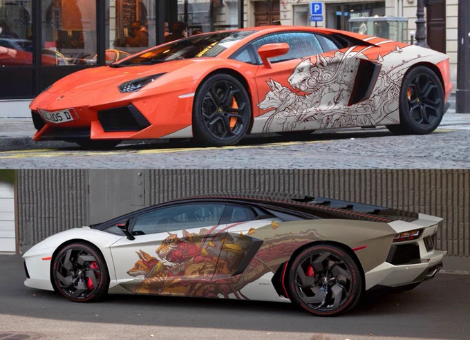 I'm still imagining my art on cars. #carwrap 