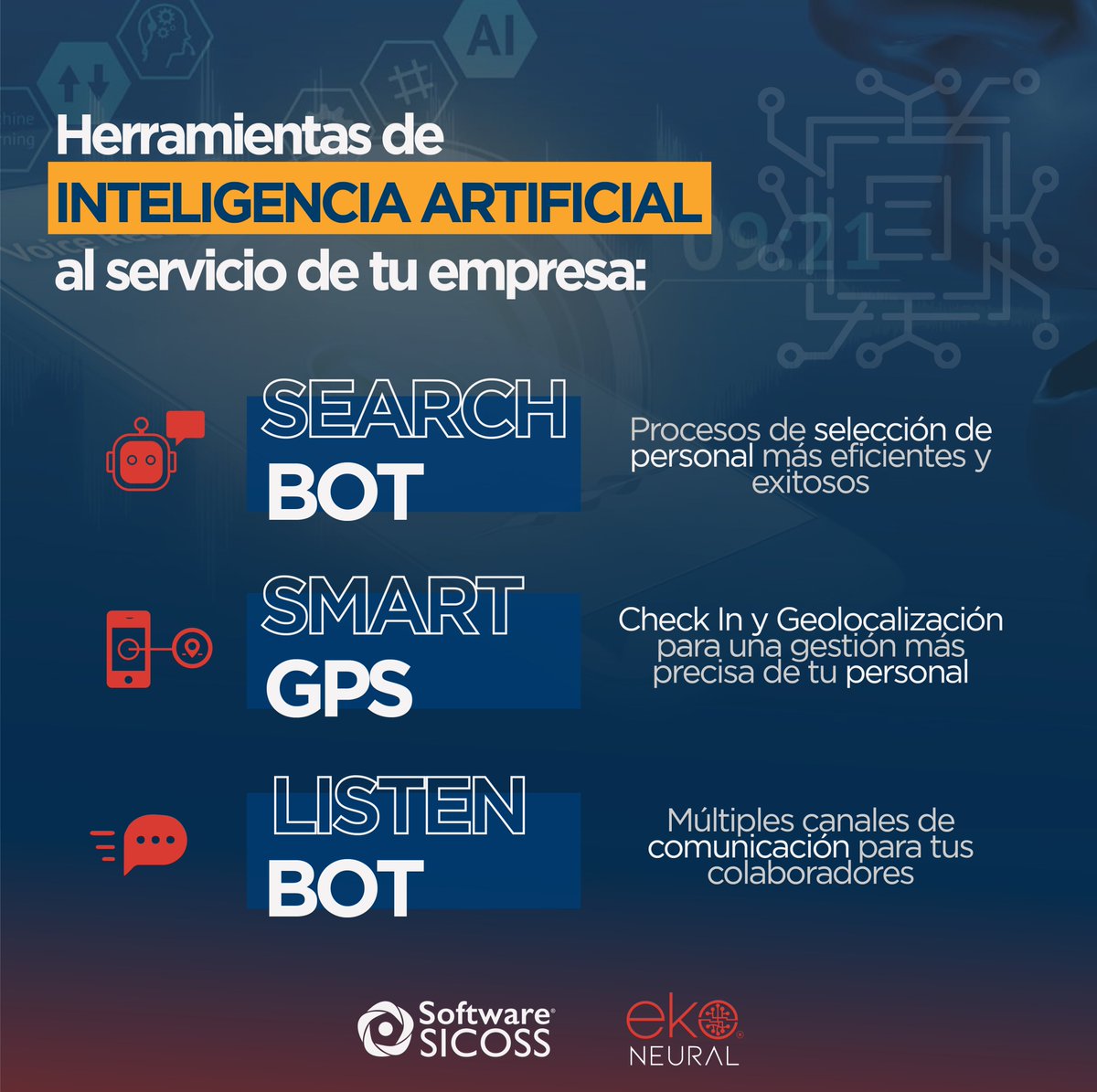 SWSiCOSS's tweet photo. Con la #InteligenciaArtificial de @eko_neural dando soporte en los procesos de reclutamiento, la rutina será optimizada y #recursoshumanos tendrá tiempo de enfocarse en la #selecciondepersonal cualificado para cada vacante. https://t.co/kyDix4m6tT