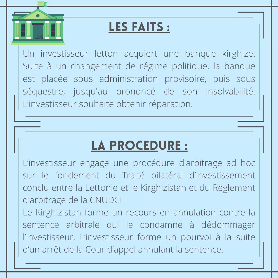 CJuri_Nice's tweet photo. ⚖️VEILLE JURIDIQUE⚖️ 

📖Thème : Droit international

💡Le juge de l’annulation des sentences arbitrales et l’ordre public international 

#veillejuridique #droit #cliniquejuridique https://t.co/Uao3FS8QwH