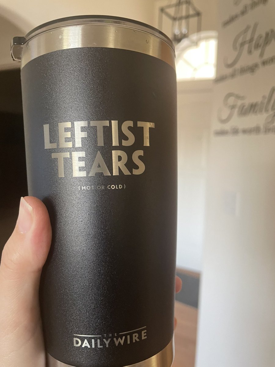 JordBTerrones's tweet photo. Thank you @realDailyWire for my new tumbler! Too excited to use it at work today! Happy Tuesday everyone!! #leftesttears #dailyserving #hotorcold #tumblercup https://t.co/9Gf1vBldKD