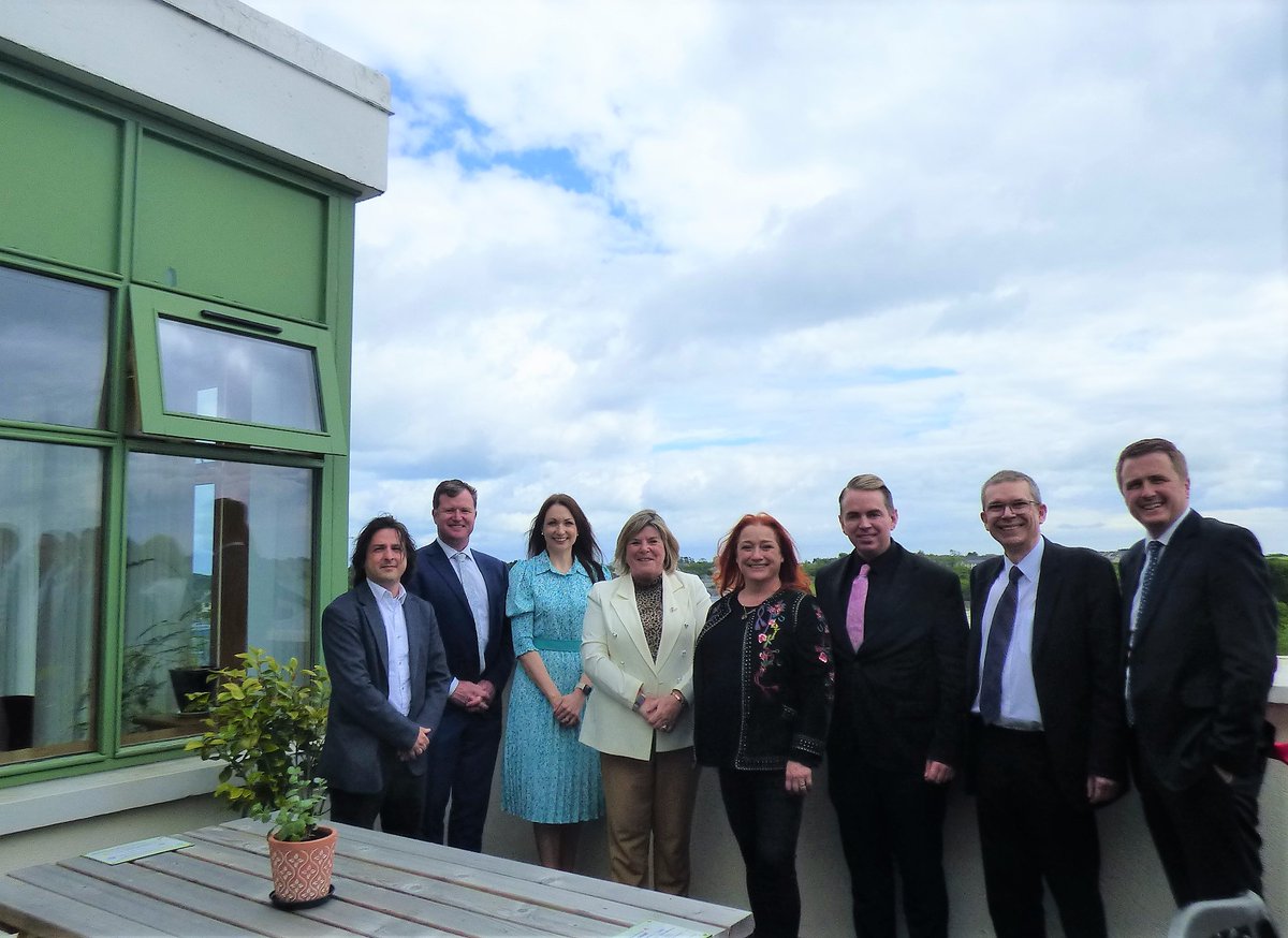 SouthEastCH's tweet photo. Minister @MaryButlerTD's visit to South Wexford CAMHS facility Arden House #Wexford this week coincided with performance there by #TheMobileMusicMachine, featuring that quartet and education foundation’s founder @geraldperegrine + Brian O’ Connor and @niamhkavanagh93 https://t.co/N31yEMKCbw