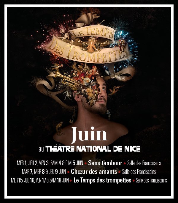 [JUIN AVEC LE TNN]
#Creation Sans Tambour de Samuel Achache bientôt au IN <a href="/FestivalAvignon/">Festival d'Avignon</a> 🎶🏠 et #creation Le Temps des trompettes de Felicien Chauveau bientôt au OFF <a href="/FestivalAvignon/">Festival d'Avignon</a> 🎭
🗓 Tous les rdv du mois 👉 tnn.fr/pdf/2022-05-le…
➡️ Infos &amp; resa tnn.fr
