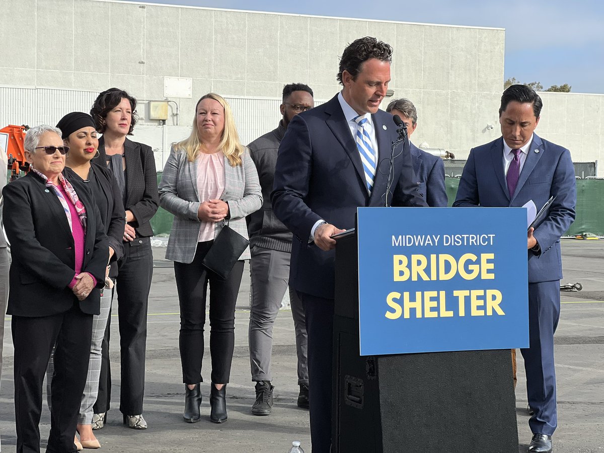 JSarkissian's tweet photo. HAPPENING NOW: Construction for a new homeless shelter in the Midway District is officially starting today! We all know this is MUCH needed in this specific area. The shelter is a collaborative effort between the county, city, San Diego Housing Commission, and @LuckyDuckFound. https://t.co/b9p800BMgq
