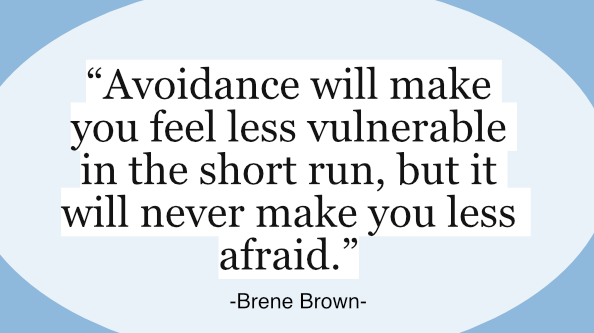 recforyouth's tweet photo. Avoidance will make you feel less vulnerable in the short run, but it will never make you less afraid. 

-Brene Brown

#EmotionalIntelligence #MentalHealthAwarenessWeek #care https://t.co/U1Dw91g0Ru